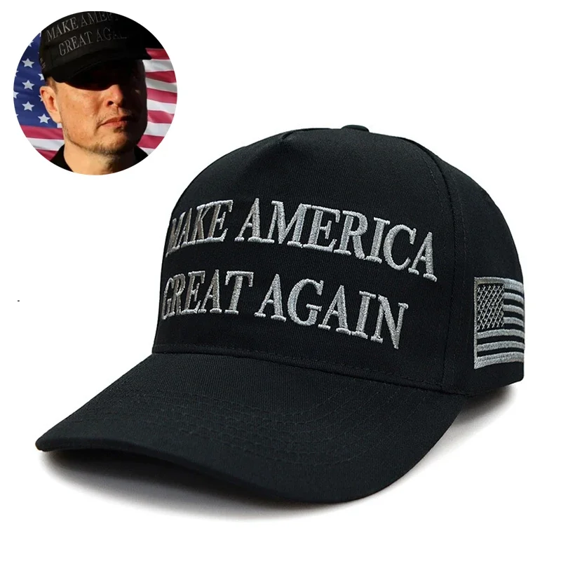 Dark MAGA Hat Trump Hats Never Surrender All Black 45/47th USA Embroidered,Adjustable Musk's Baseball Cap