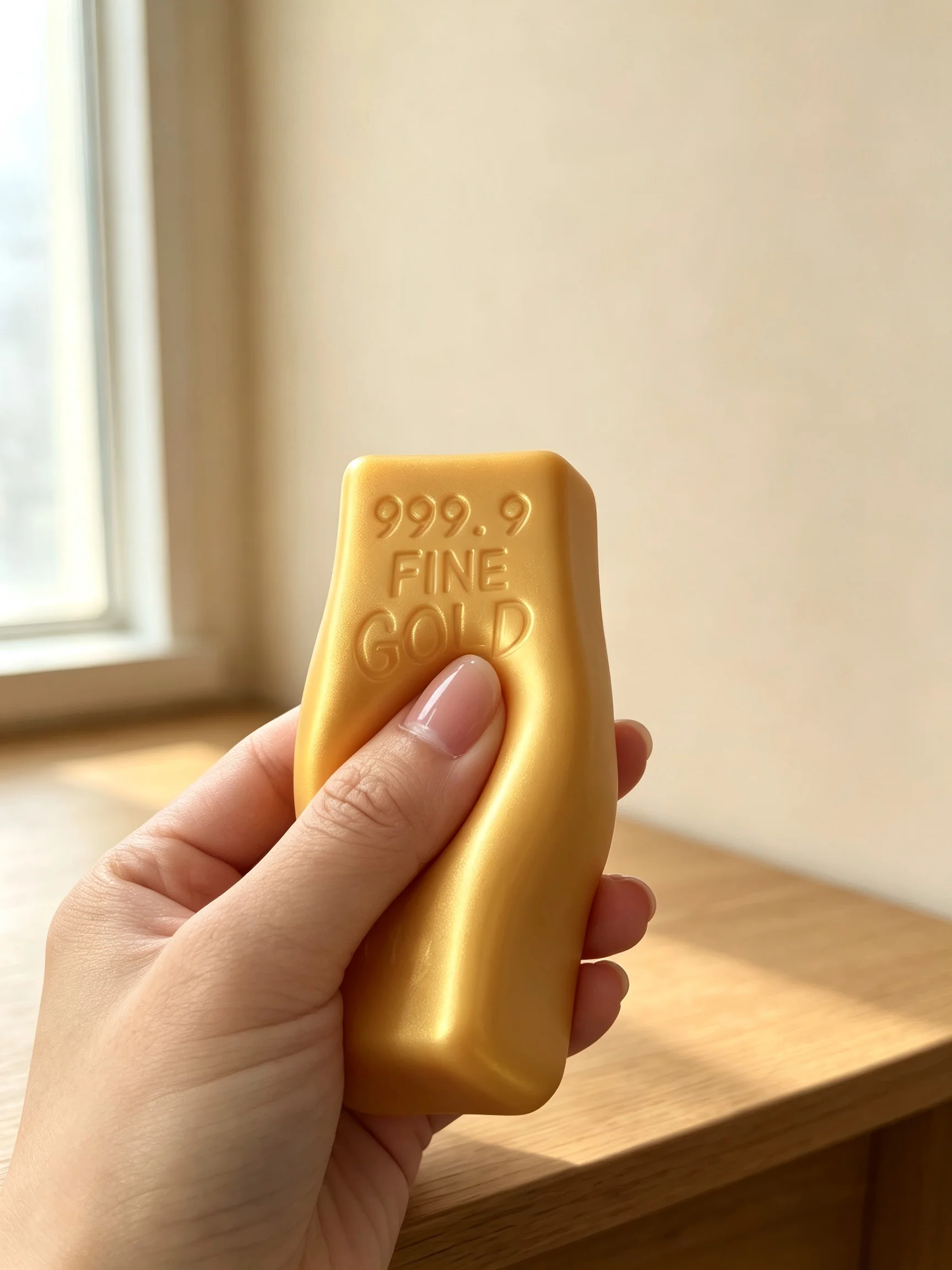 Stretchy Gold Bar Squishy Soft TPR Simulation Gold Bullion Squeeze Fidget Pull Deformable Stress Relief Novelty Prank For Gift