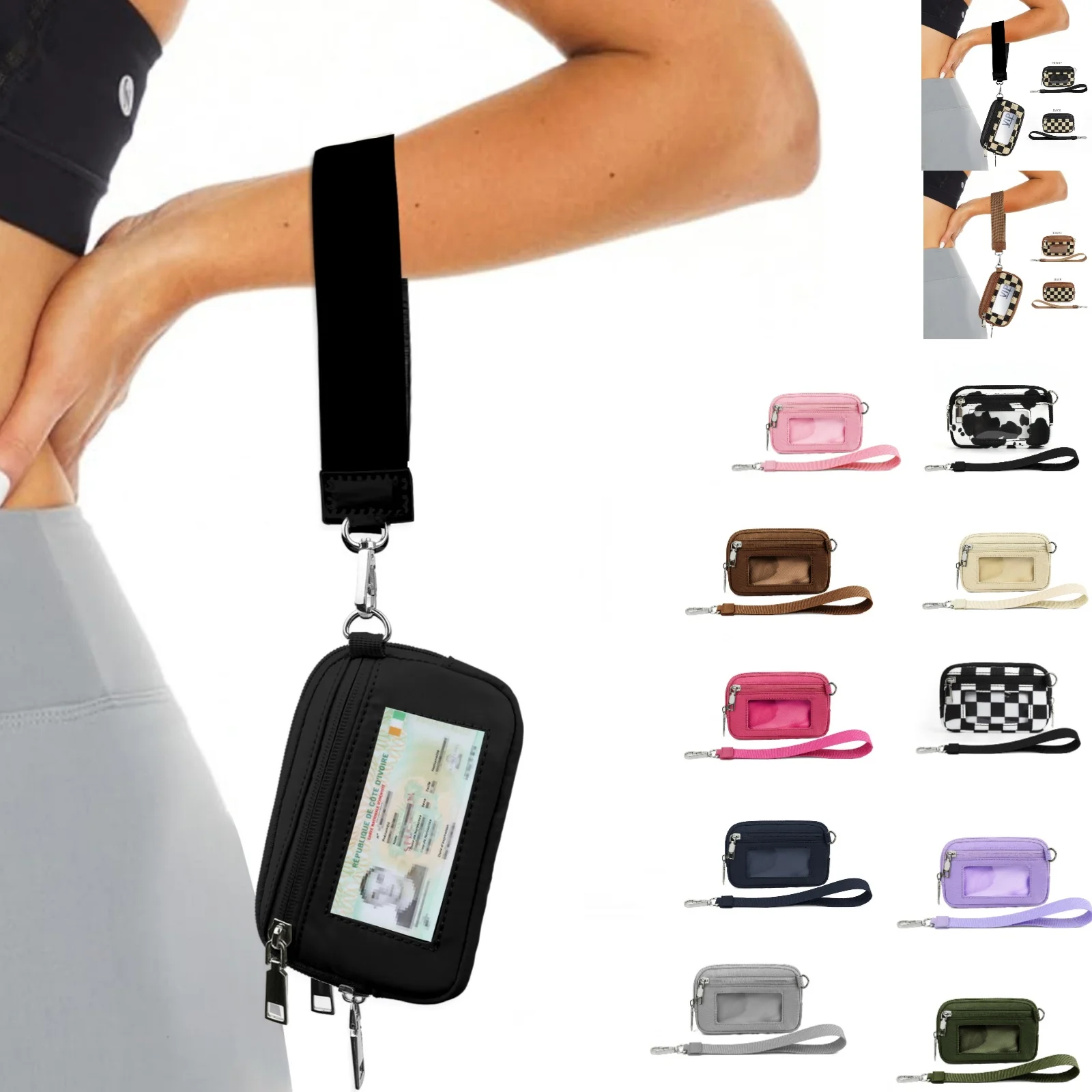 

Портативный прозрачный кошелек для карт из ПВХ, сумка на запястье для банковских карт, свободная смена креста, популярные цветные нейлоновые уличные сумки унисекс