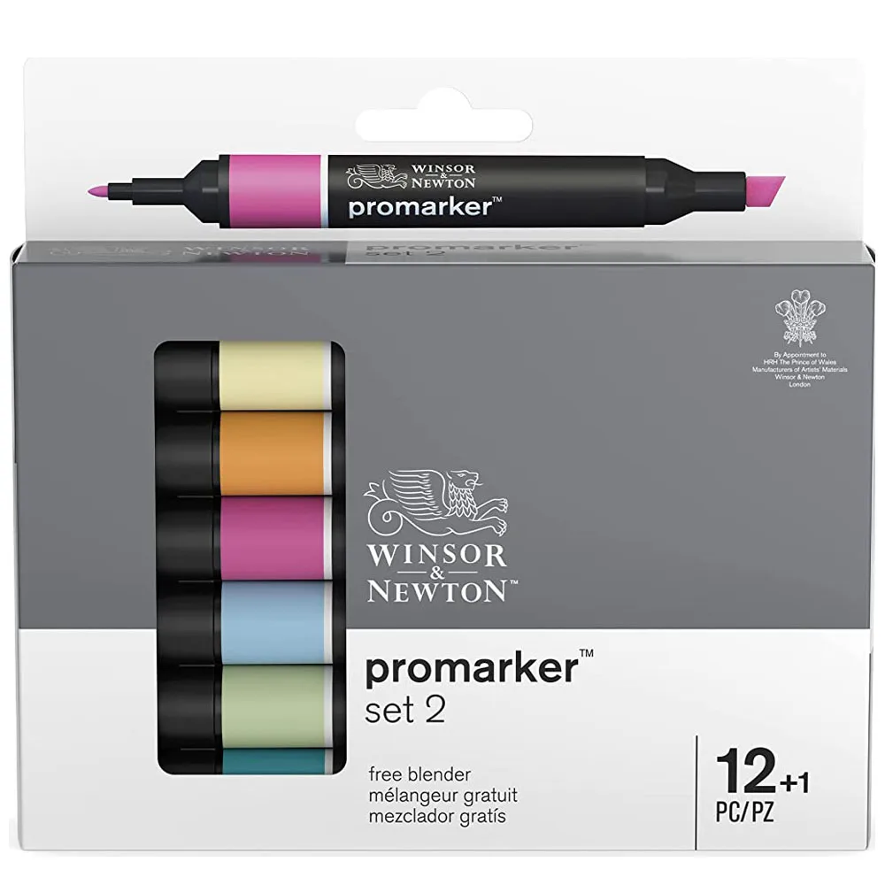 

Профессиональная ручка-маркер WINSOR & NEWTON, цветов, двусторонняя (круглый и скошенная) ручка-маркер для рисования