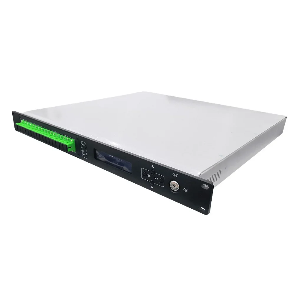 1550nm 16 Ports of Optical Output with High Power Optical Fiber Amplifier EDFA up to 256 Outputs Dual Power Supply