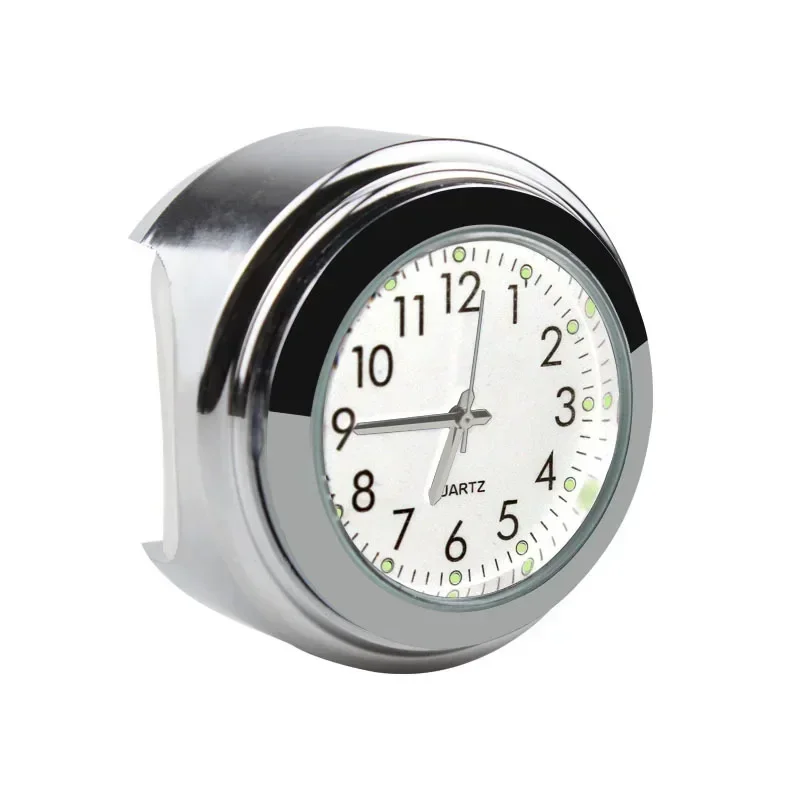 Universal 7/8" Waterproof Chrome Motorcycle Bike Handlebar Mount Quartz Clock Watch Aluminum Luminous Clock Moto Black Accessori image 5