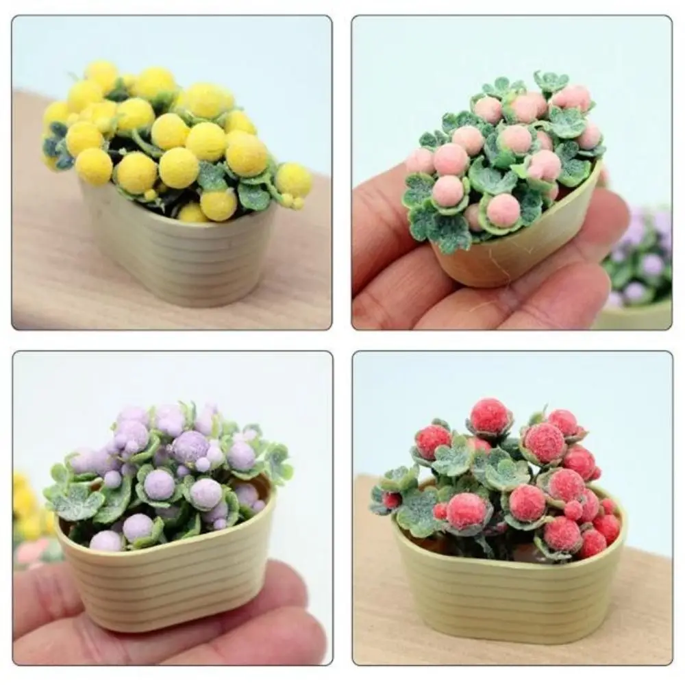 1/12 Puppenhaus Simulation Pflanze Miniatur 4 Farben Blume Pflanze Topf Puppenhaus Mikro Landschaft Blume