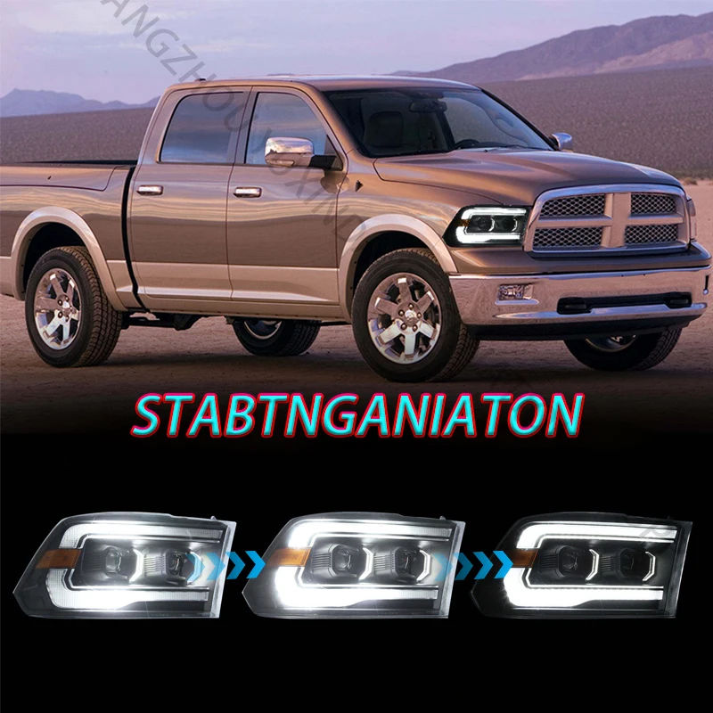 مجموعة المصابيح الأمامية LED الجديدة للسيارات لدودج رام 1500 2500 3500 2009-2018 ملحقات أنظمة الإضاءة التلقائية 09-18