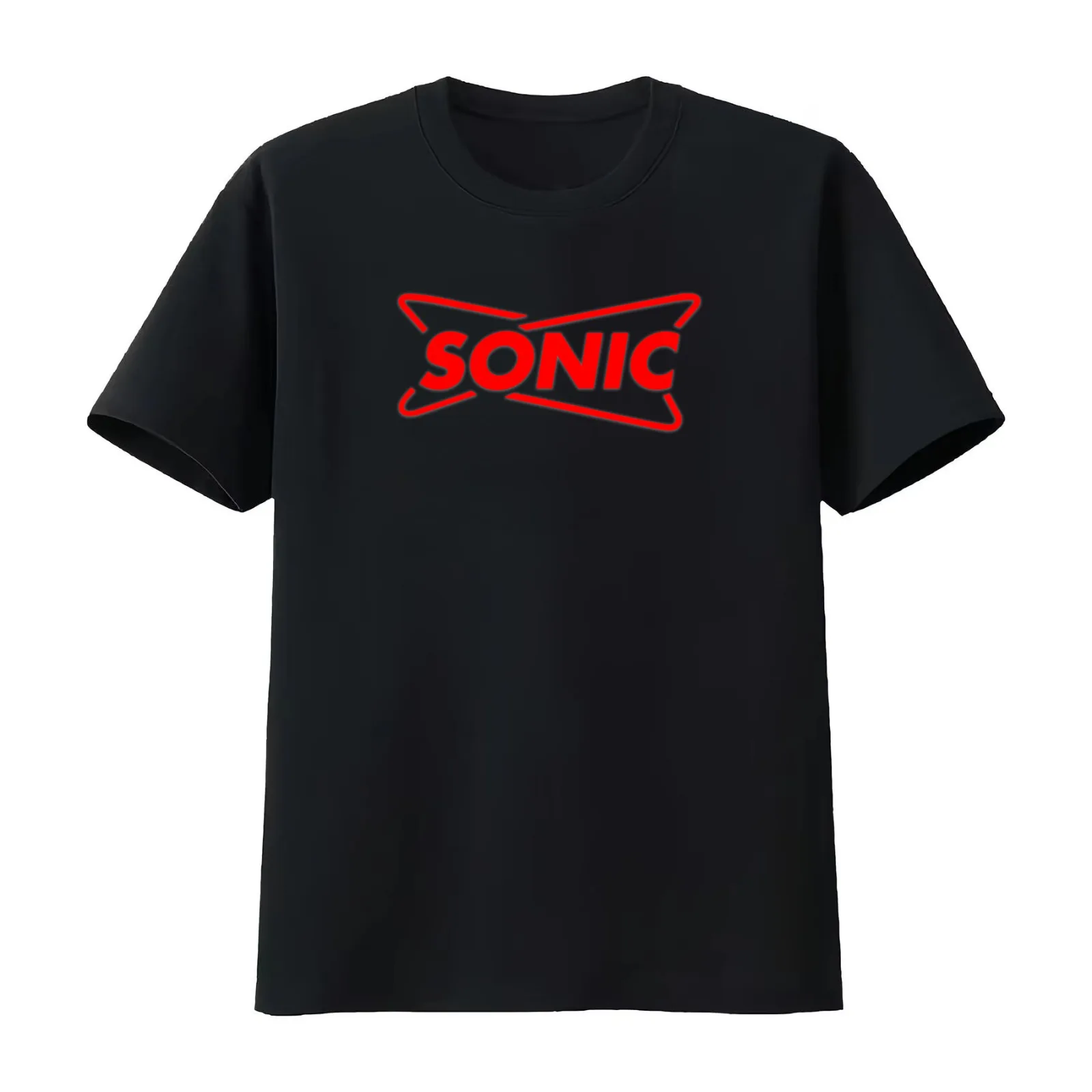 Sonic Drive IN T-Shirt Summer Casual Cotton Tee Oversized Streetwear Tops Vintage Graphic Print Loose Fit Short Sleeve
