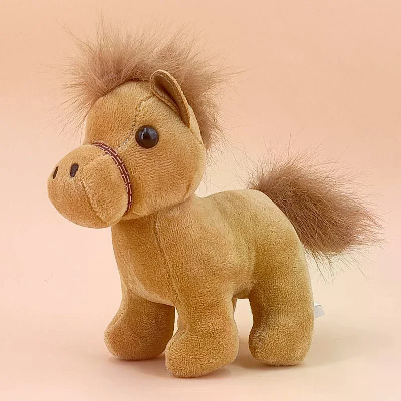 พวงกุญแจตุ๊กตาม้าขนนุ่มน่ารัก การ์ตูนน่ารัก ของตกแต่งกระเป๋าเป้สะพายหลัง กุญแจรถ