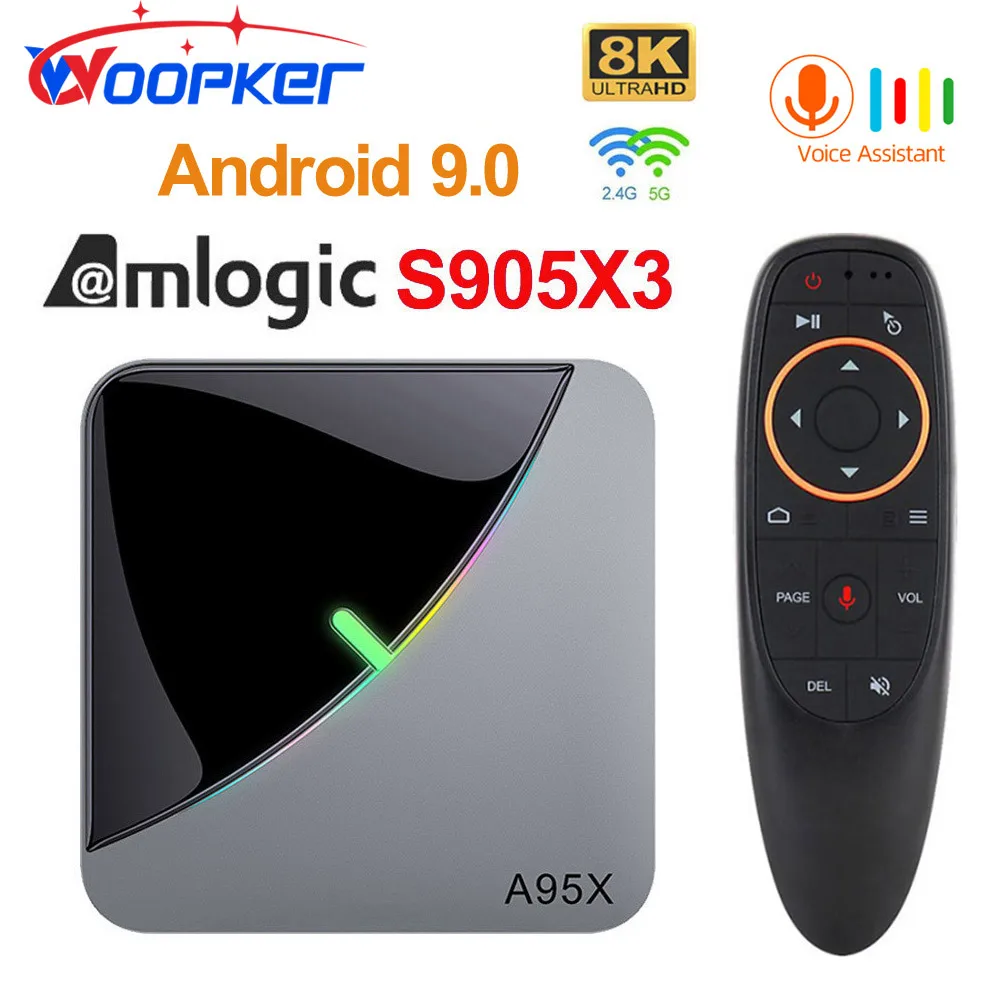 Woopker A95X F3 Air Smart TV Box Android 9.0 Amlogic S905X3 4GB 64GB Bluetooth Wifi 4K odtwarzacz multimedialny Google Player Set Top