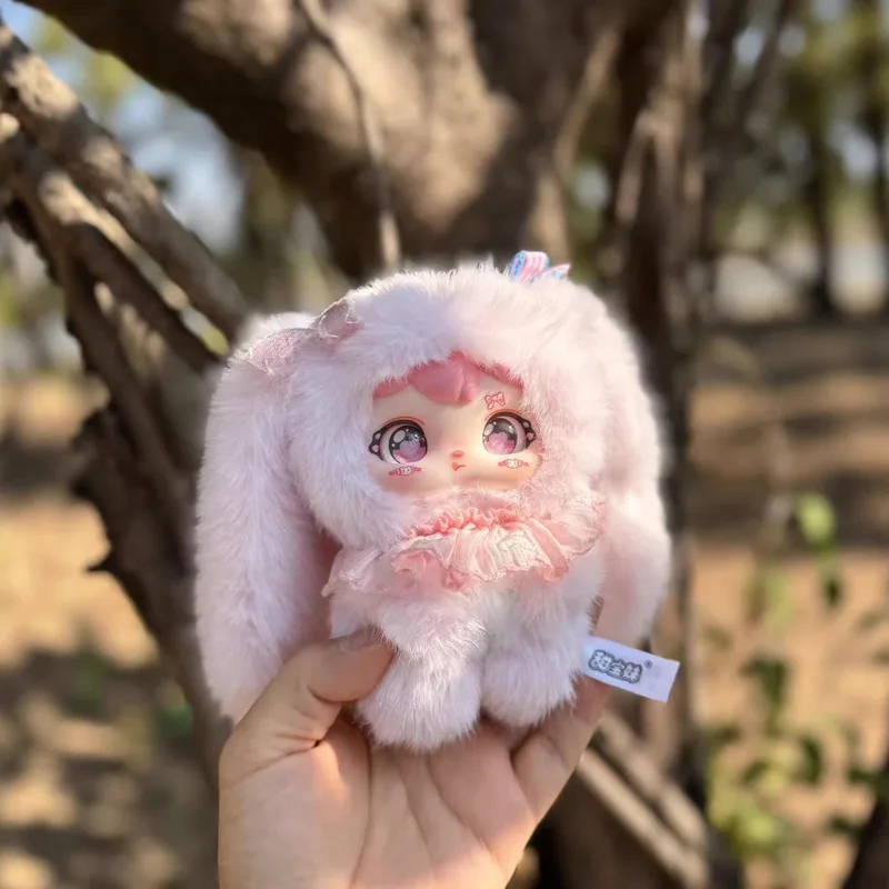 

2026 new Kawaii Cartoon Fluffy Plush Doll 100 Limited Edition Bag Pendant Blind Box Creative Birthday Gift Cute soft rabbit ears