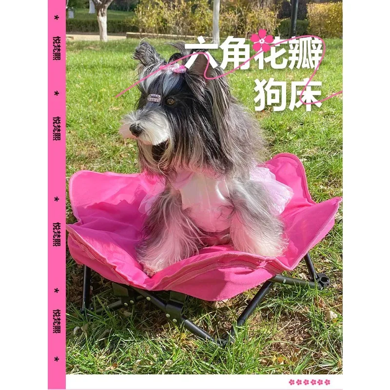 

Dog bed, universal in all seasons, padded folding cat nest, portable and stable hexagonal pet bed