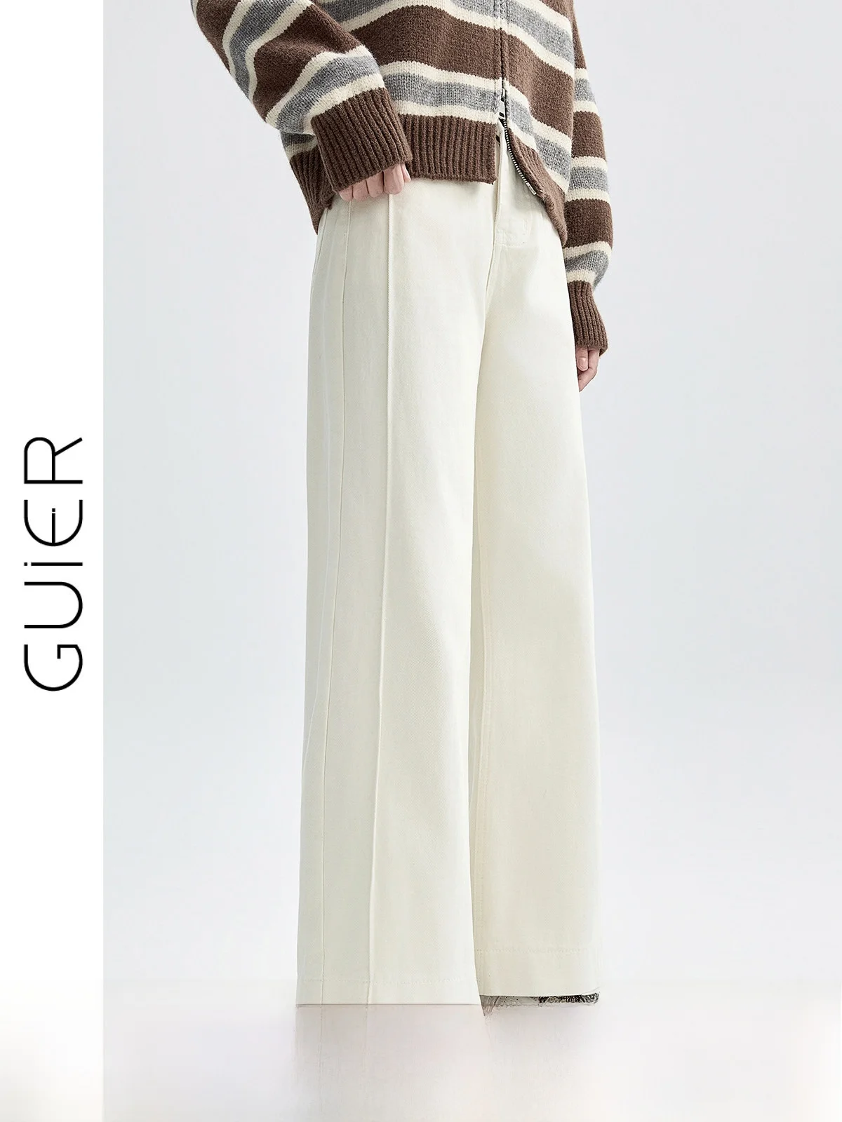 

High Waist Loose Fit Straight Leg Jeans Women's Casual Autumn Winter New Sle Versatile Wide Leg Pants by Guier