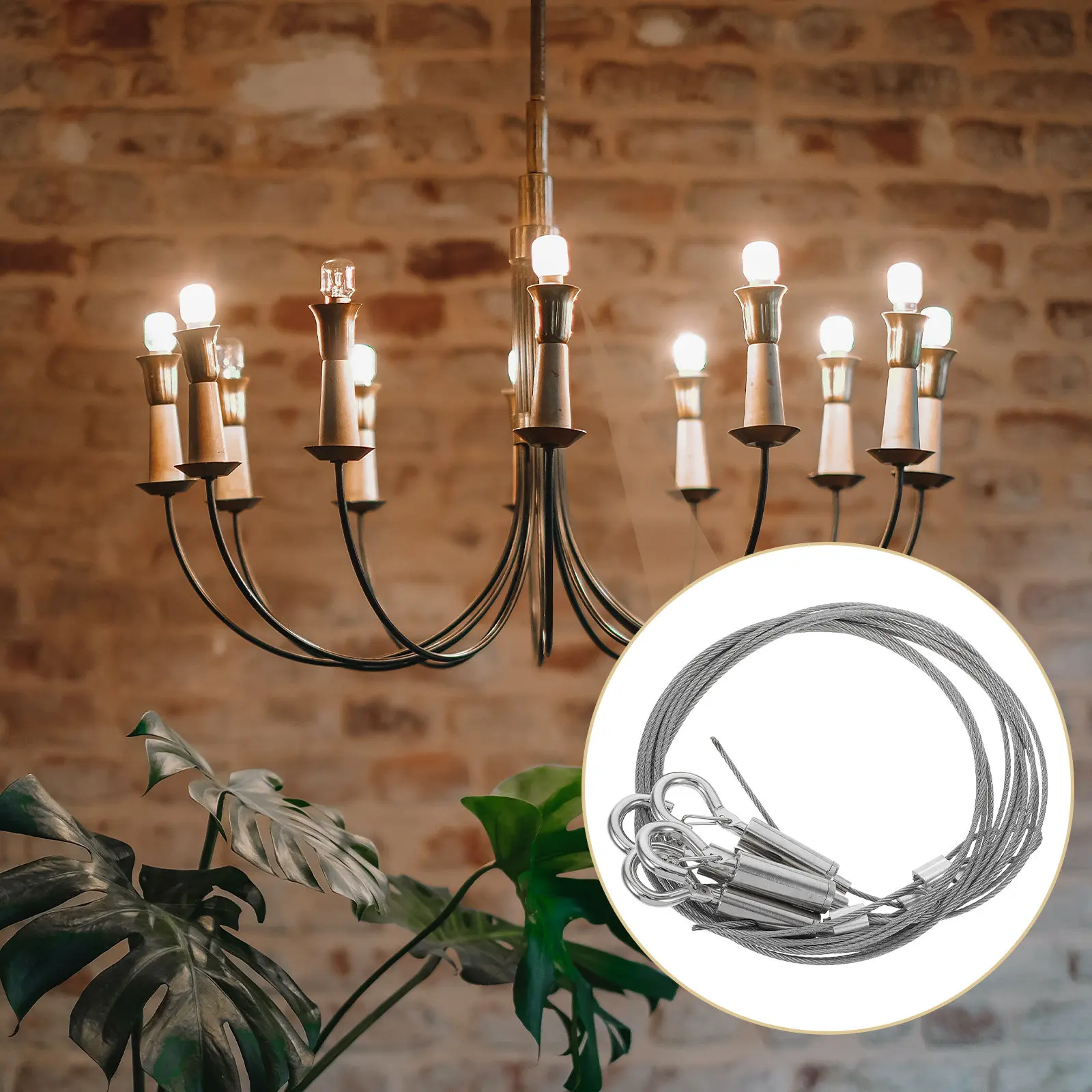 4Pcs Adjustable Picture Hanging Wire Rope Hooks Gallery Wall Decorations Heavy Duty Metal Wire Kit for Frames Mirrors