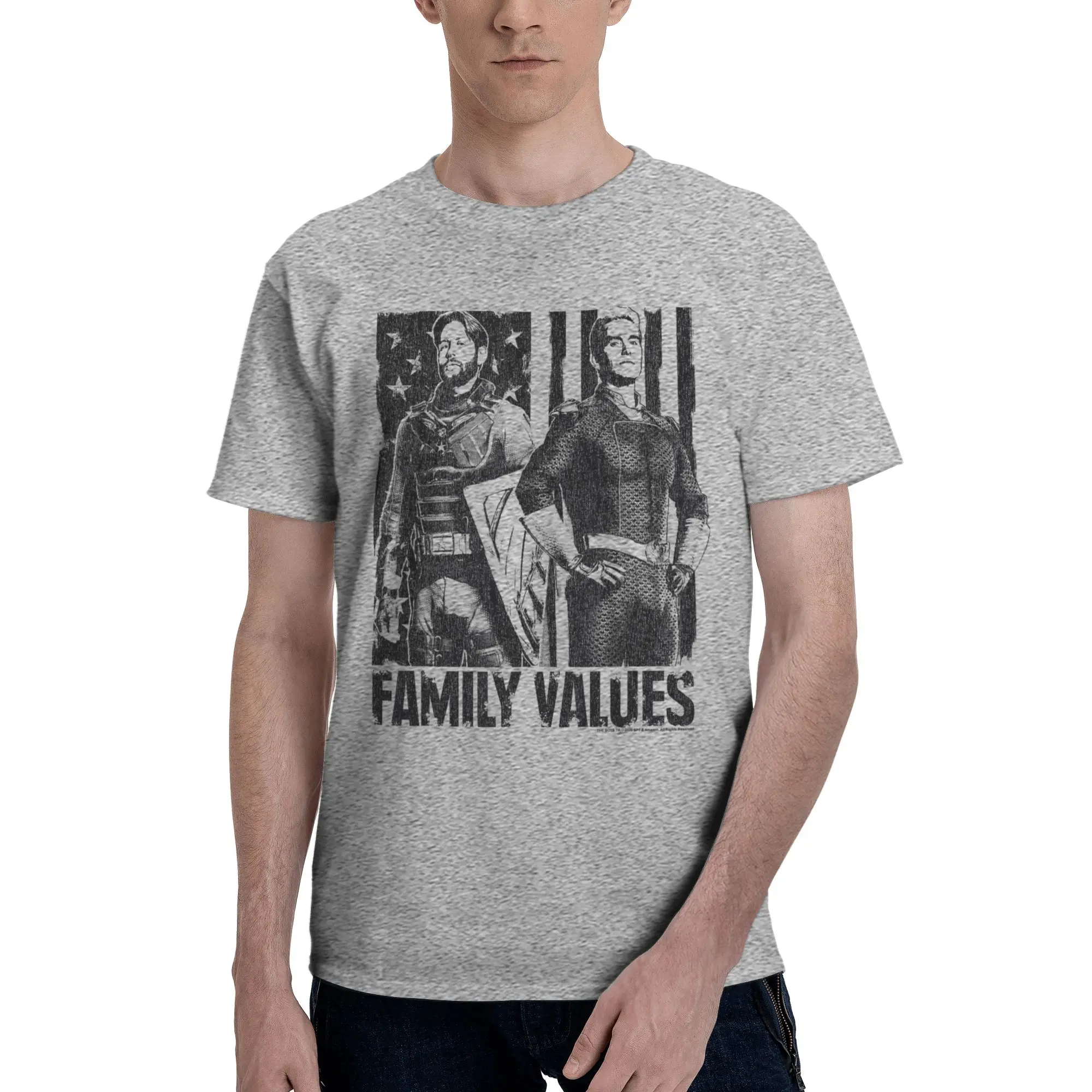 The Boys Family Values Homelander  Soldier Boy Funny 100% Cotton T-Shirt The Boys Tees Tops For Men