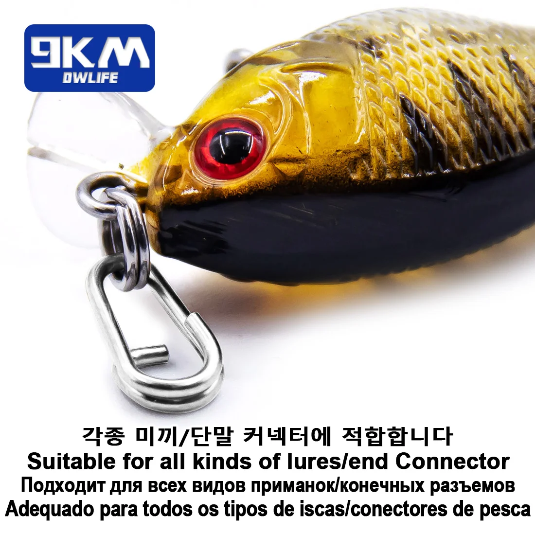 9KM 50Pcs Angeln Snap Oval Angeln Lockt Anschlüsse Salzwasser Angeln Split Ringe Snap Edelstahl – Detail 2