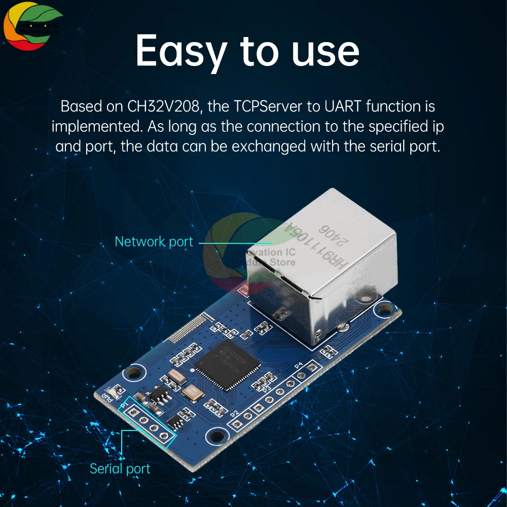 CH32V208 Serial Port to Ethernet Module TTL Network Transmission Development Board