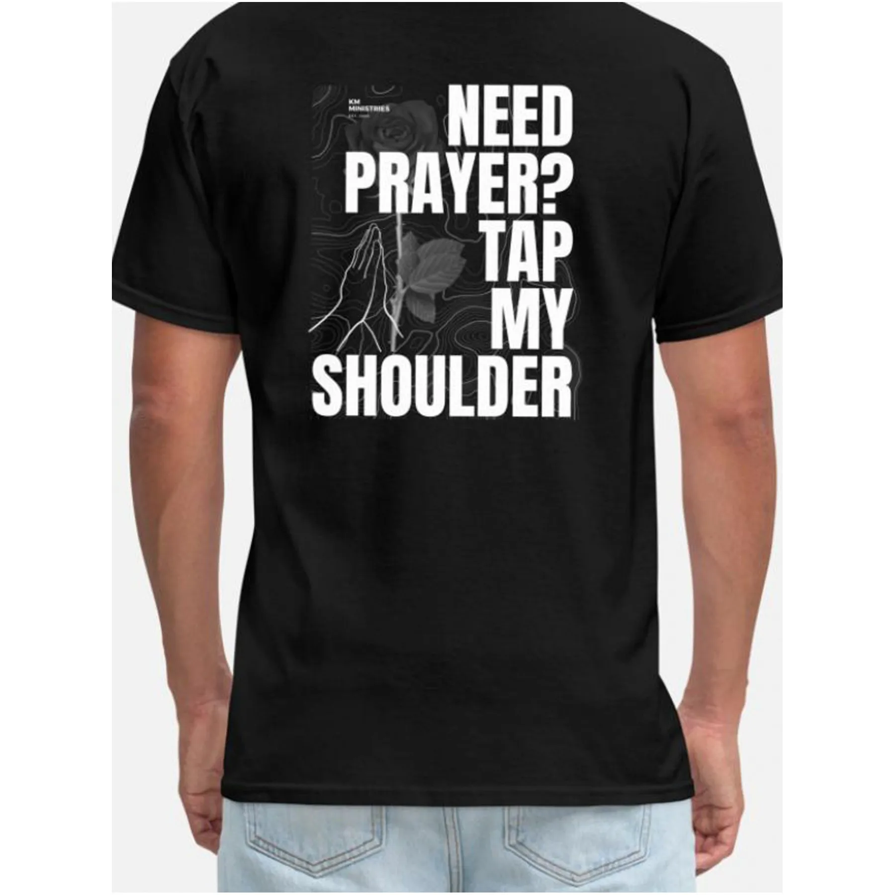 Need Prayer Design Graphic Tee, Men's Casual Cotton T-Shirt, Breathable Summer Daily Wear
