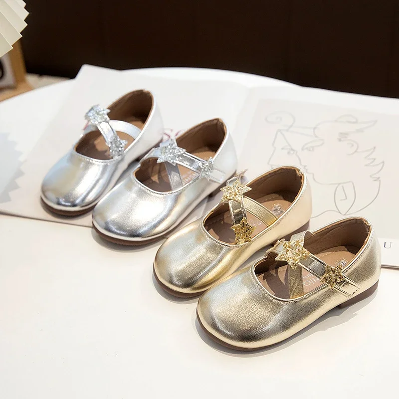 Spring Autumn Girls Princess Shoes Performance Shoes Glitter Stars Baby Girl Shoes Comfort Lightweight Children Footwear H09227