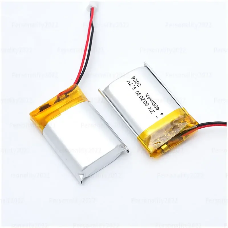 Lipo 802030   Batería de polímero 3,7 V 400mAh li-po baterías de litio recargables para luces LED instrumentos de belleza juguetes celda de iones de