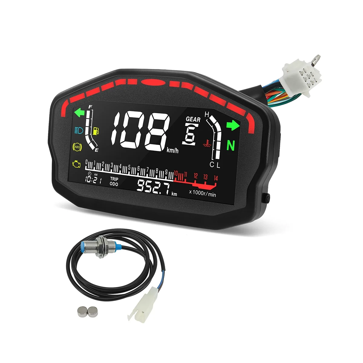 Motorcycle Digital Dash Digital Panel Universal LED LCD Speedometer Odometer 1,2,4