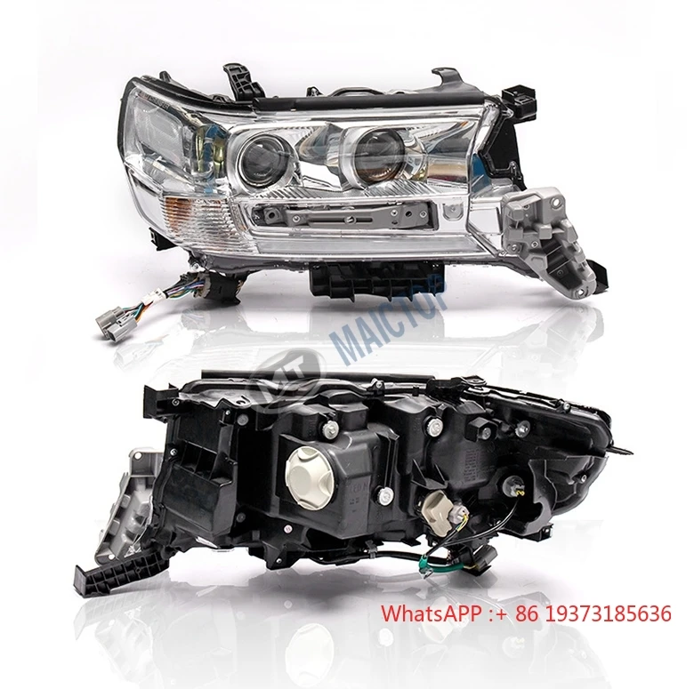 أحدث أنظمة إضاءة السيارات مصباح الرأس الأسود ترقية المصباح لاند كروزر LC200 FJ200 UZJ200 2016 #3