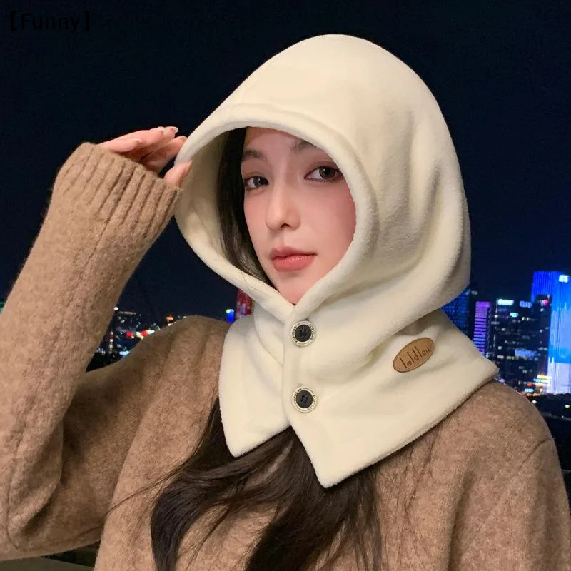 Fleece Hooded Scarf Warm Windproof Fits Under Helmet Perfect For Winter Cycling Hiking Unisex Adults〔Funny〕