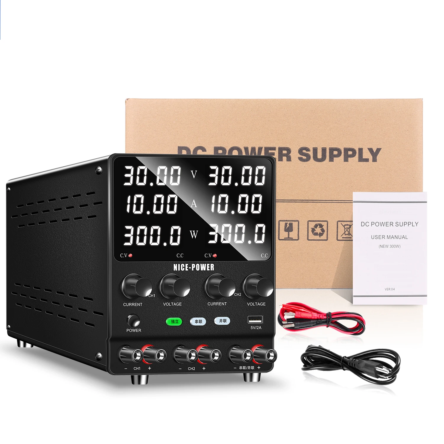 

Dc Dual Channel Switching Power Supply 30v 60v 10A 20A Output Power Supplies for Electroplating Repair Charging Laboratory