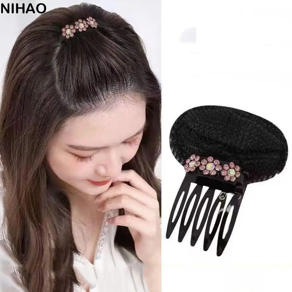 

Sweet Flower Puff Hair Head Cushion Invisible Fluffy Hair Pad Sponge Clip Bun Bump It Up Volume Hair Base For Women Girls