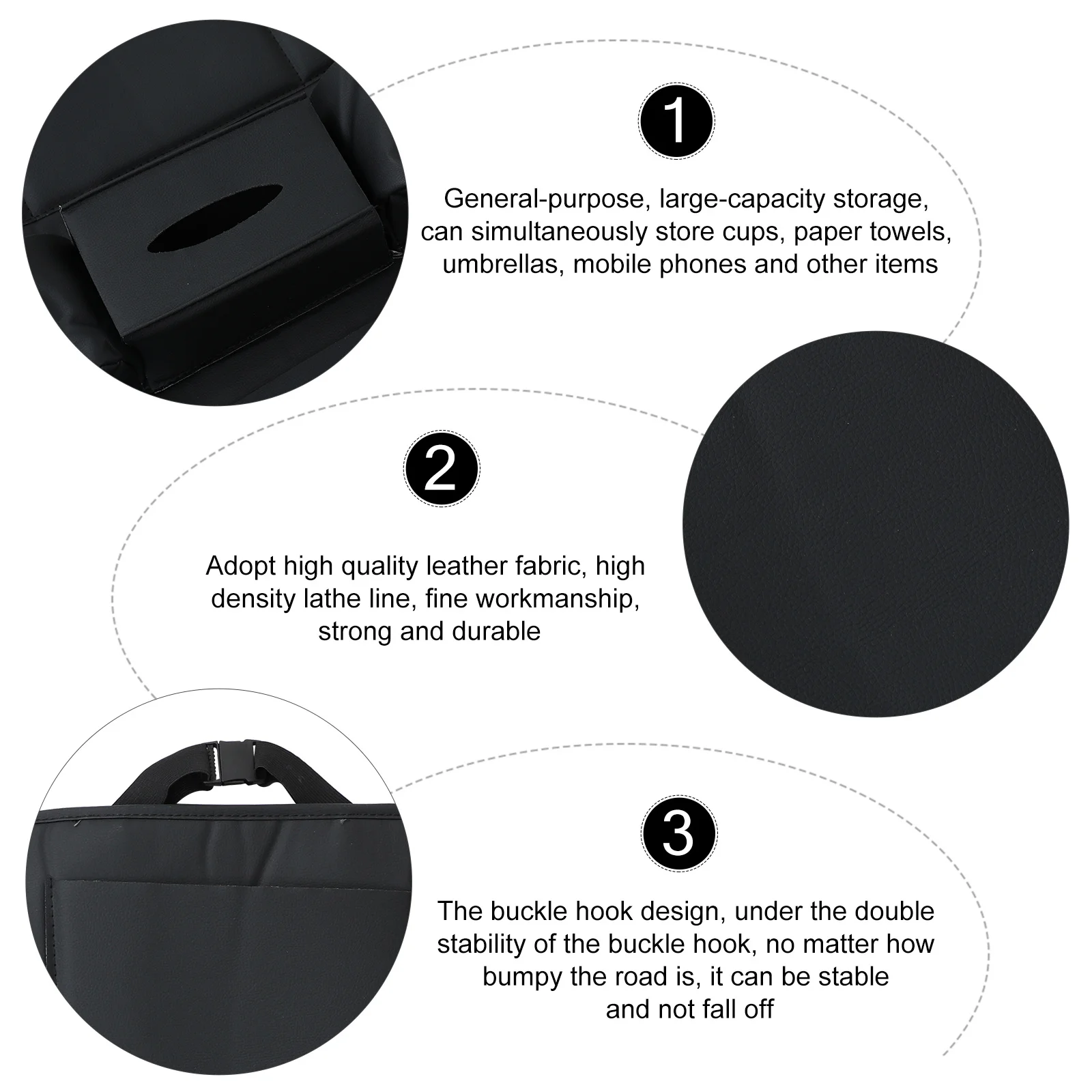 

Car Storage Pouch Organizer Waterproof Buckle Design for Outdoor and Travel Use on-Board Pouch Travel Bag