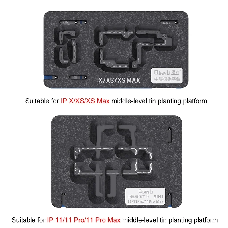 Qianli QL BGA Reballing Stencil per iPhone 14 13 12 11 Pro Max XS X scheda madre strato medio piantare dispositivo piattaforma di latta