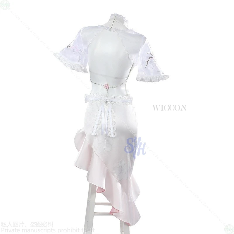 Дороти Косплей Костюм Аниме Игра GODDESS OF VICTORY: NIKKE Сексуальное белое кружевное платье Cheongsam Qipao Прекрасная Лолита Хэллоуин Вечеринка