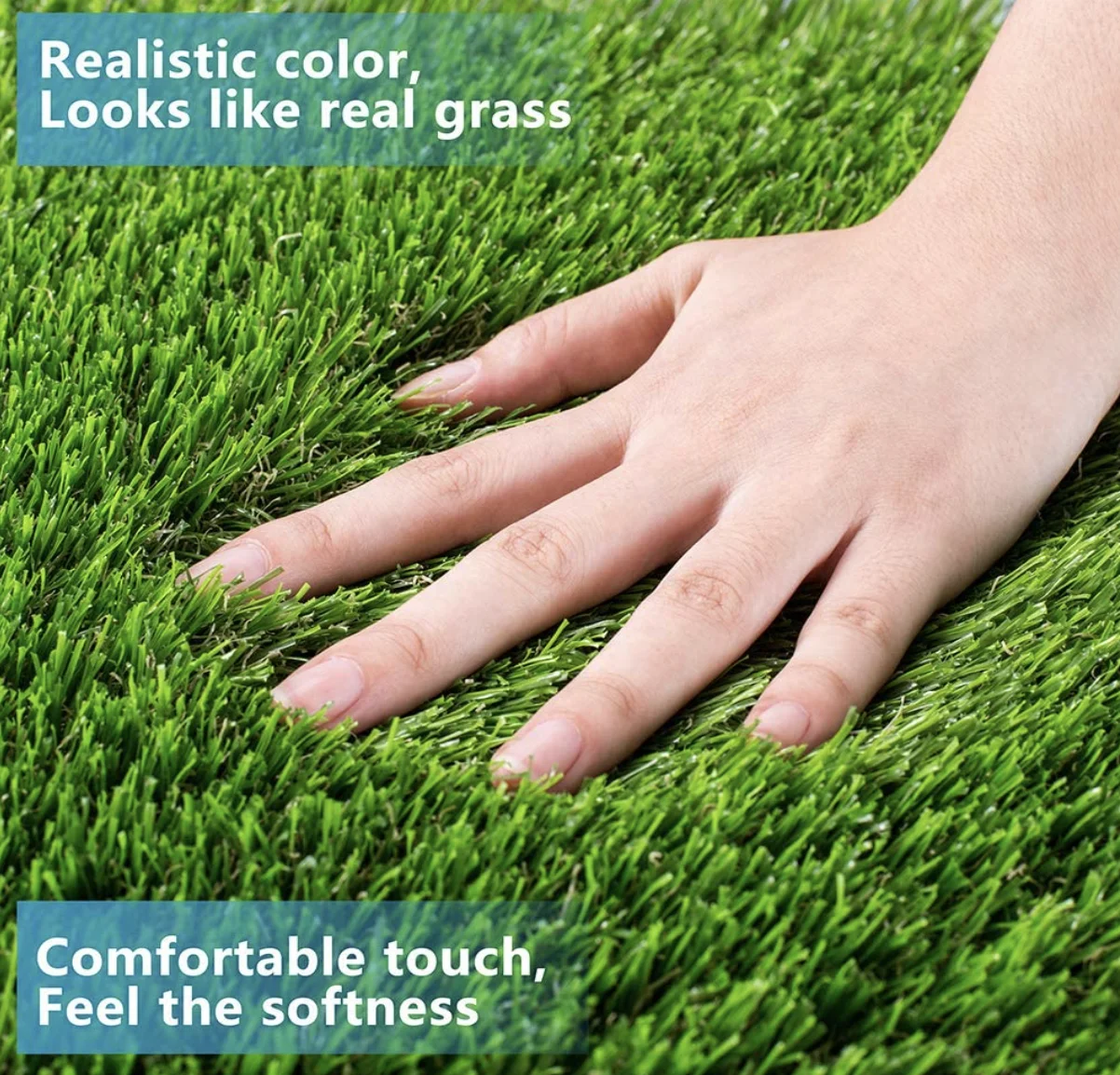 Factory Provides  25mm Artificial Grass Realistic Synthetic Turf Deluxe Turf 1*1m(3*3ft)