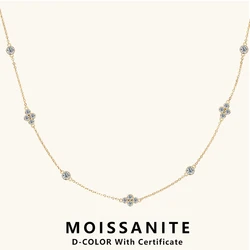 Lnngy 3mm&2mm Moissanite Choker Necklaces Collar Plata 925 Sterling Silver Clavicle Chain Necklace For Women Neck Jewellry Gift