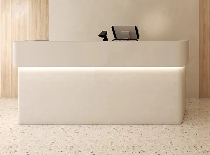 Modern Simple Company Reception Desk for Beauty Salon Hotel Supermarket with Baking Paint Finish