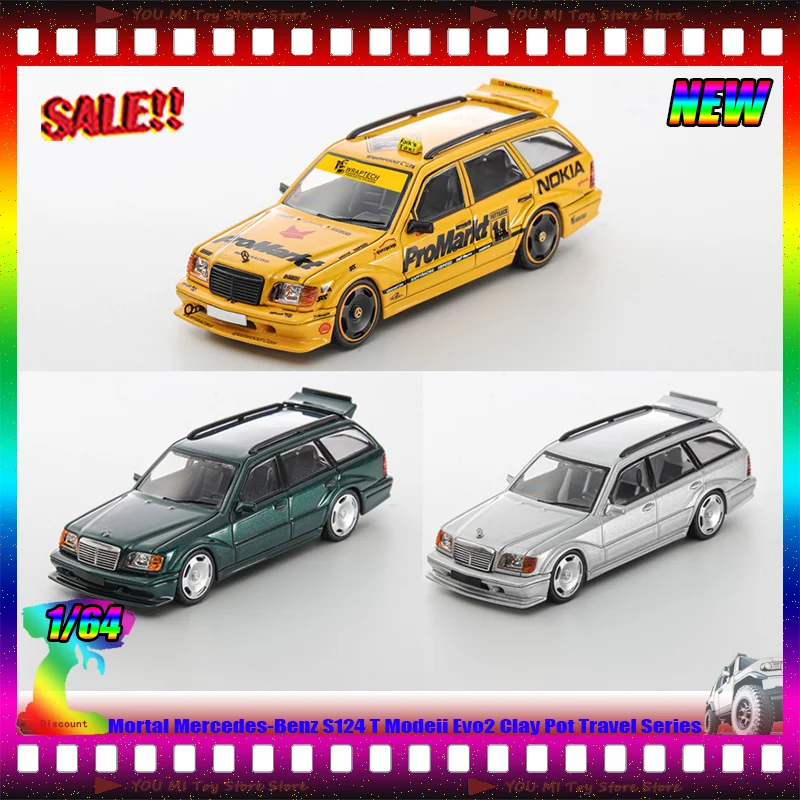 

Mercedes-Benz S124 T Modeii Evo2 Clay Pot Travel Series 1:64 Scale Diecast Car Model Custom Toys Gift Simulation Alloy Miniature