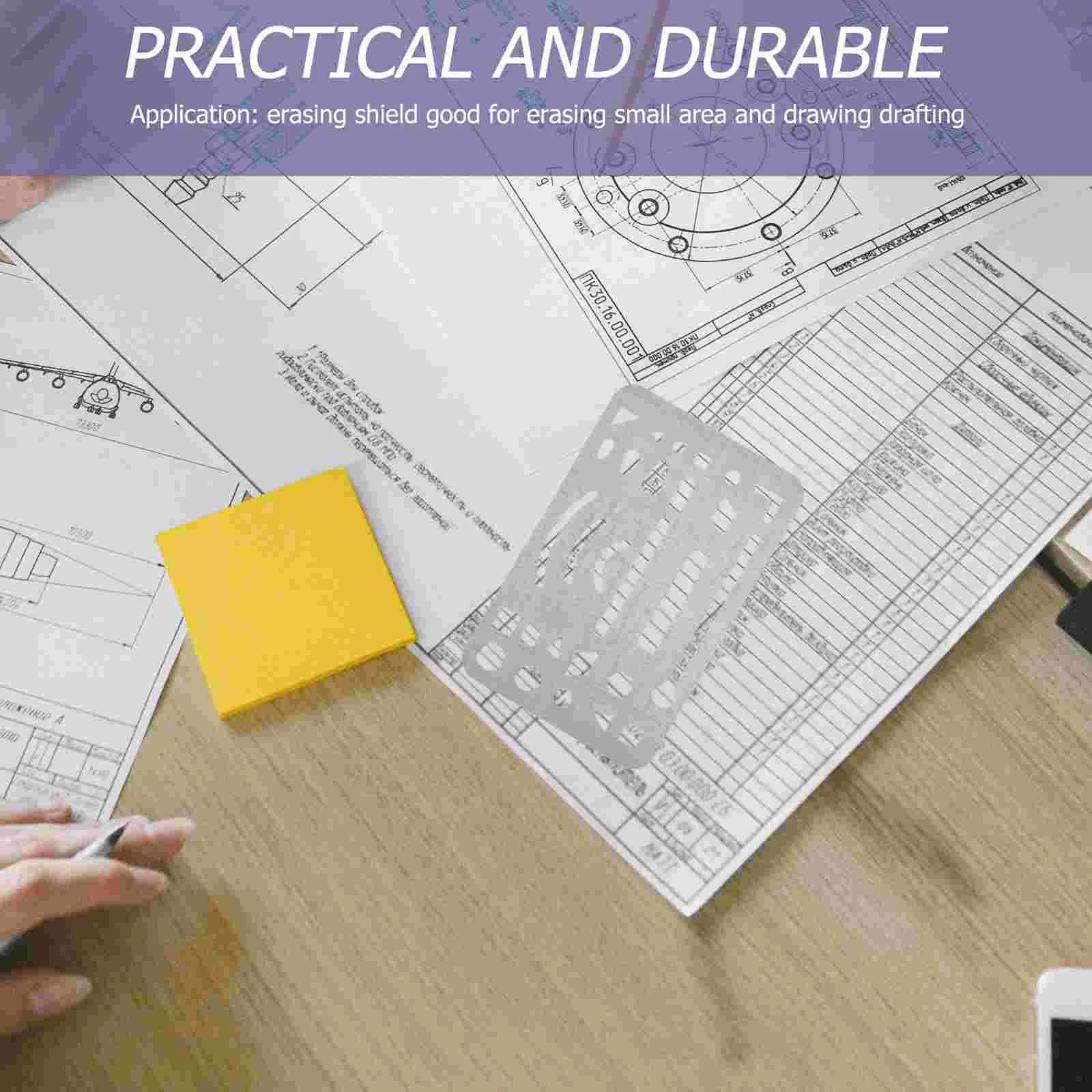 Plantilla de dibujo geométrico de acero, Kits de cuentas de enmascarar, borrador de escudo de borrado, 3 uds.