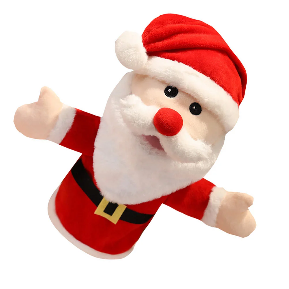 Santa Hand Puppet Adorable Children Toy Finger Plaything Toys Cotton for Kids Toddler