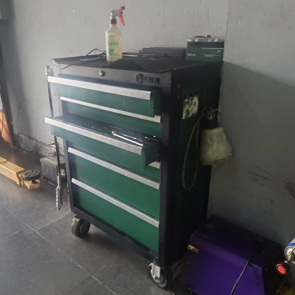 Car repair tool storage cart Green 61.5x33x78cm without tools Five drawer tool cart Repair workshop parts car Practicality