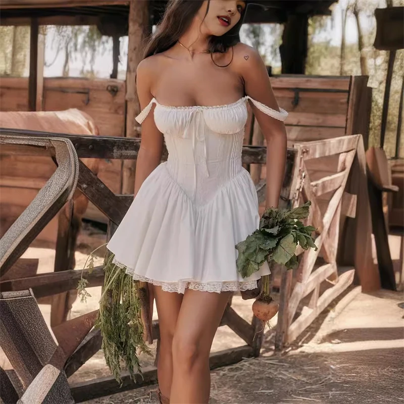 Rockmore robes de soirée élégantes dames mode soirée moulante a-ligne plissée robe moelleuse dentelle Sexy robe de bal Mini Sunderss