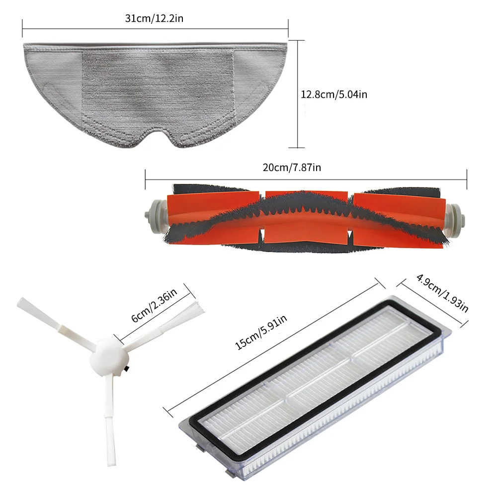 Xiaomi Mijia 1C 2C 1T STYTJ01ZHM Dreame F9 S10 Proロボット掃除機用交換HEPAフィルター、メインサイドブラシ、モップクロス