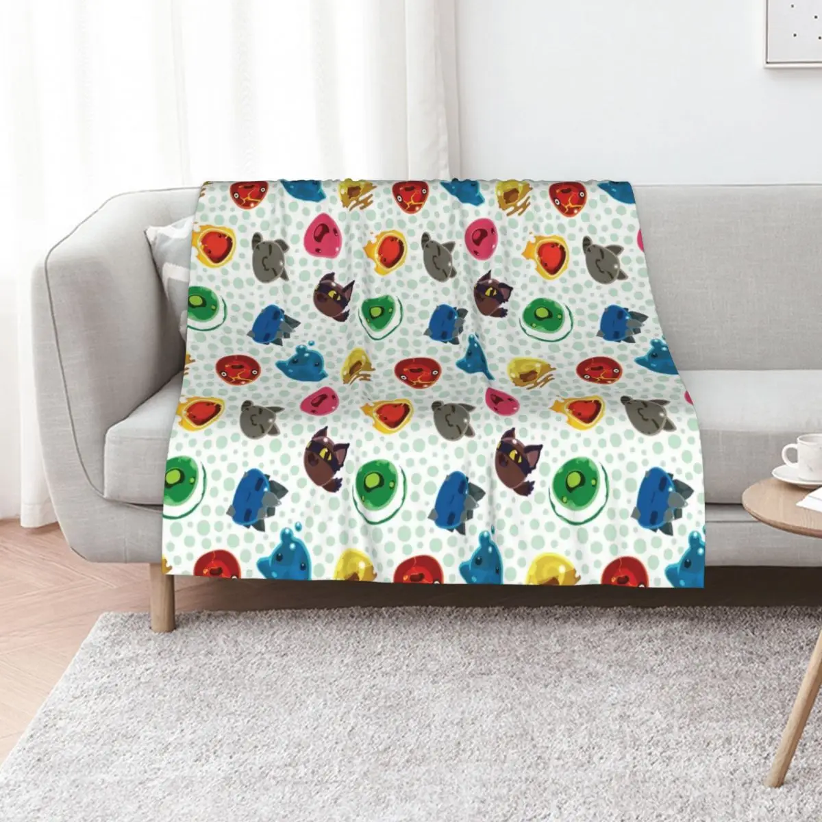 Cute Slime Rancher Pattern Throw Blanket Soft Beds Comforter Soft Big Luxury Brand decorative Hairy Blankets