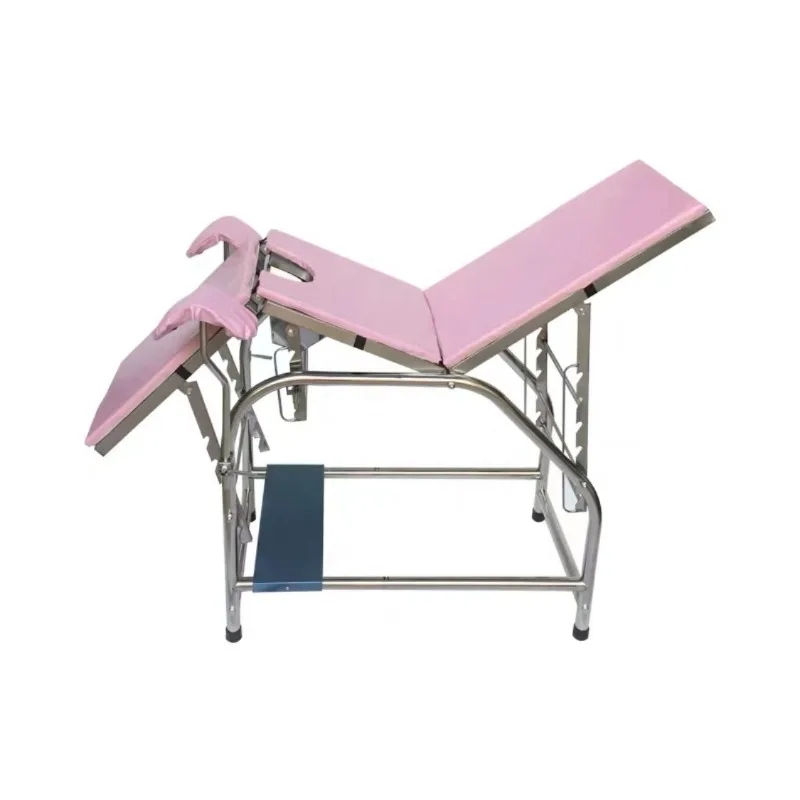 Cama epóxi do aço inoxidável para o exame paciente do hospital, cama semi automática