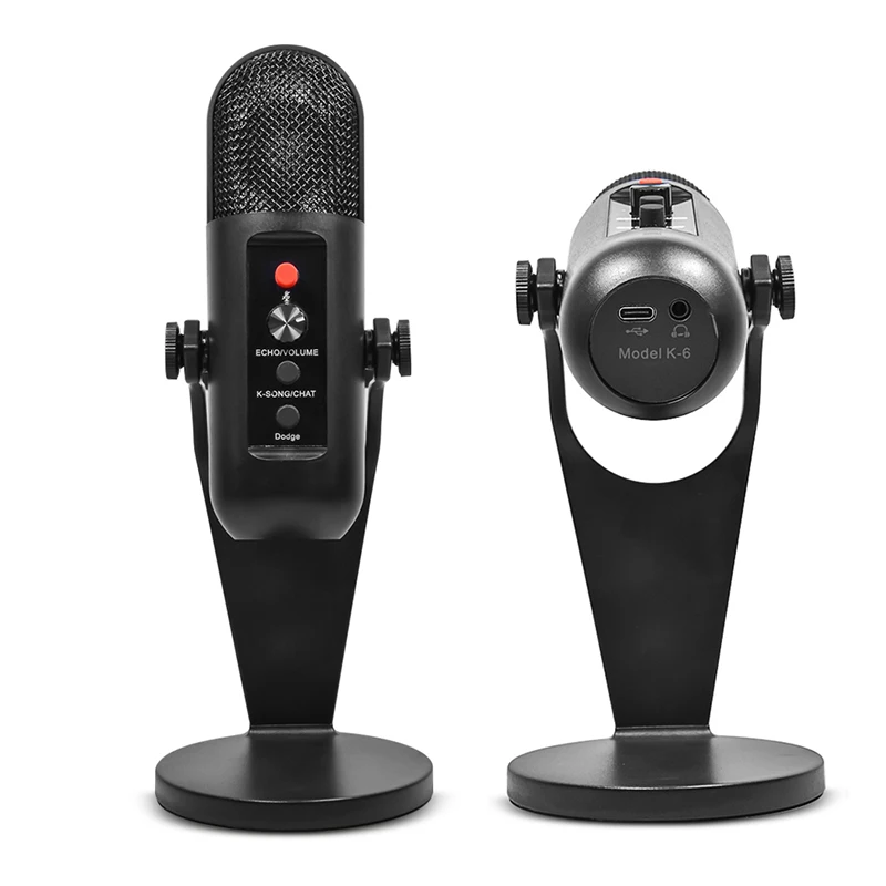 USB Wireless Microphone For Laptop PC Computer Desktop Condenser Mic Set For Podcasting Gaming With Adjustable Stand