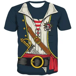 3D Print Pirate Costume Graphic T Shirts For Men Novelty Funny Tee Tops Streetwear Short Sleeve Oversized Men Tshirt Streetwear