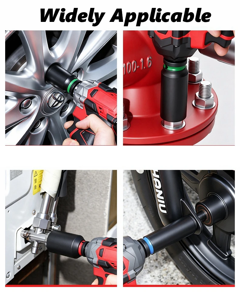 8-24mm 1/2 Zoll Antrieb Schlagschrauber-Steckschlüsselsatz Schlagschrauber-Steckschlüssel Cr-Mo Sechskant-Steckschlüssel CR-V ​ Motorrad-Reparaturwerkzeug zum Entfernen von Muttern – Detail 9