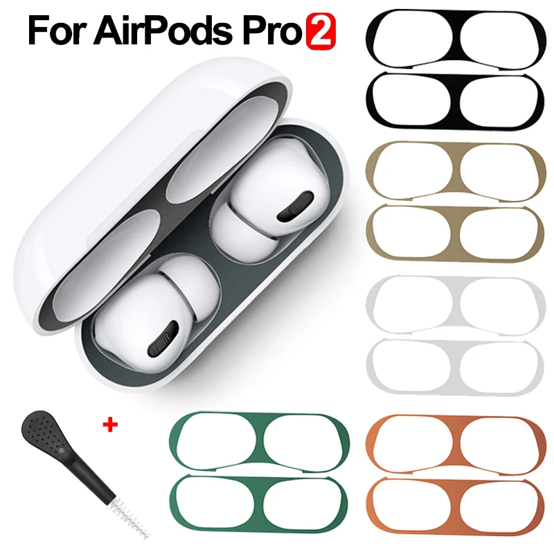 Metal Dust-proof Sticker for Airpods Pro 2 Ultra-Thin Film for Apple AirPods Pro 2 Dust Guard Headphone Charging Box Accessories