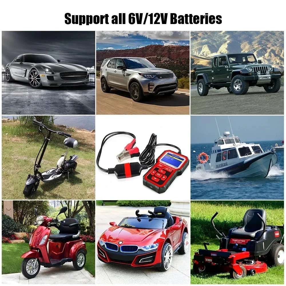 

2025KONNWEI KW681 6 В 12 В автомобильный мотоциклетный аккумуляторный тестер Obd 2 автоматический диагностический инструмент 2 в 1 2000 CCA автомобильная диагностика Obd2 сканер