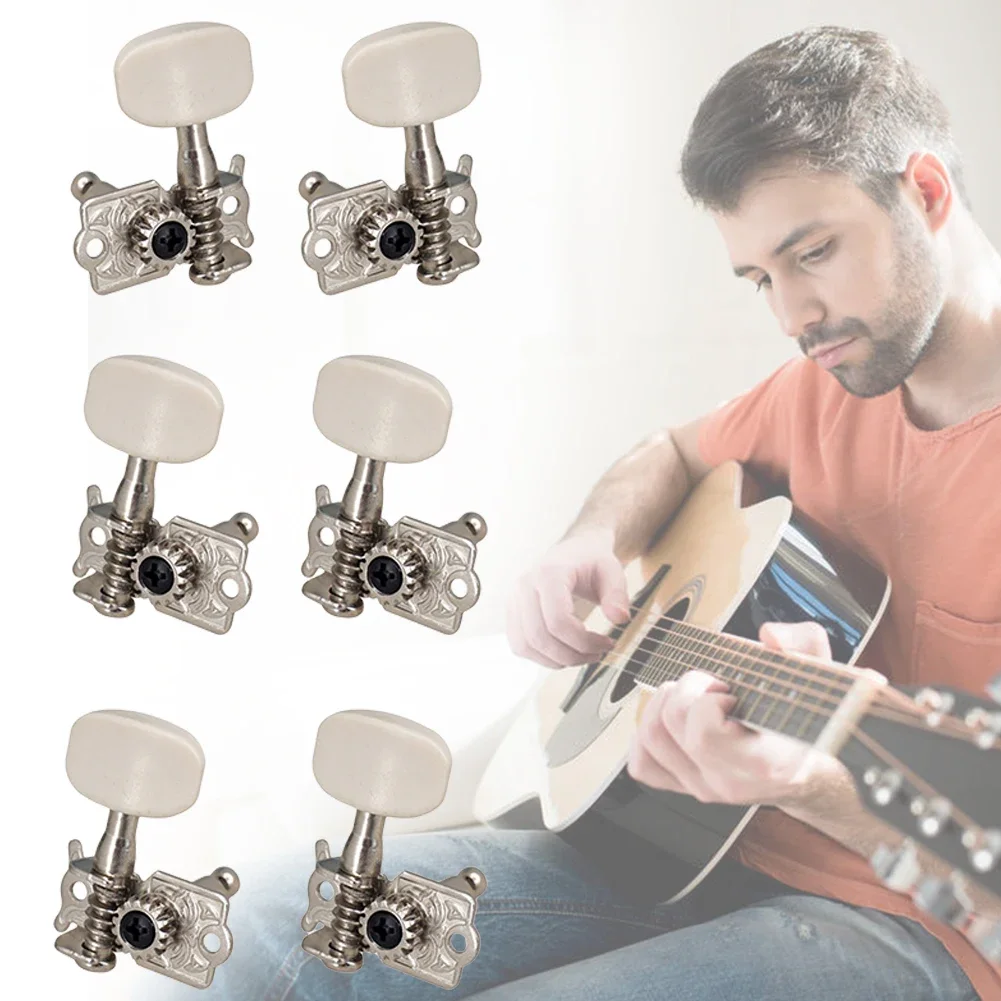 6 pcs replacement guitar head knob 3l 3r guitar head button peg tuner acoustic guitar head for replacement of guitar accessories