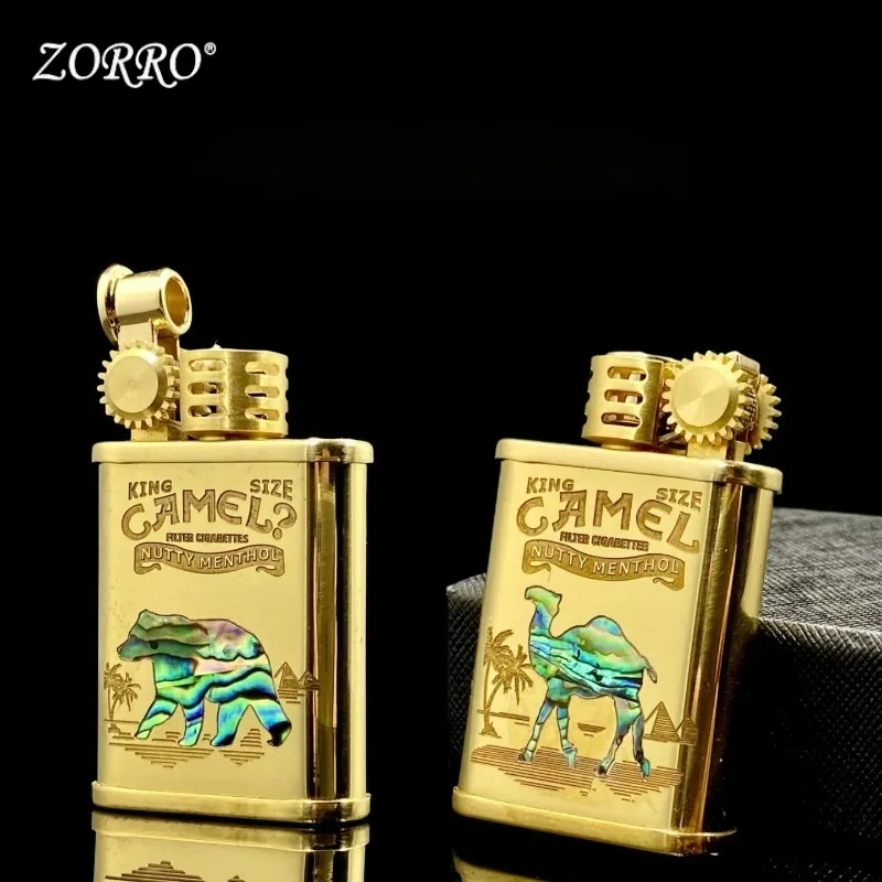 

ZORRO Brass Keroien Lighter with Colorful Shell Inlaid for Windproof Fashion Collection, Men's Gift Smoking Accessories