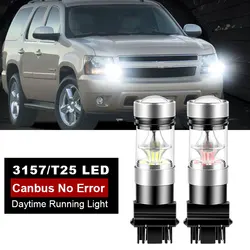 2x For Chevrolet Tahoe 2007-2014 Avalanche 2007-2013 LED Daytime Running Light DRL Bulb Lamp Canbus No Error 3157 P27/7W T25