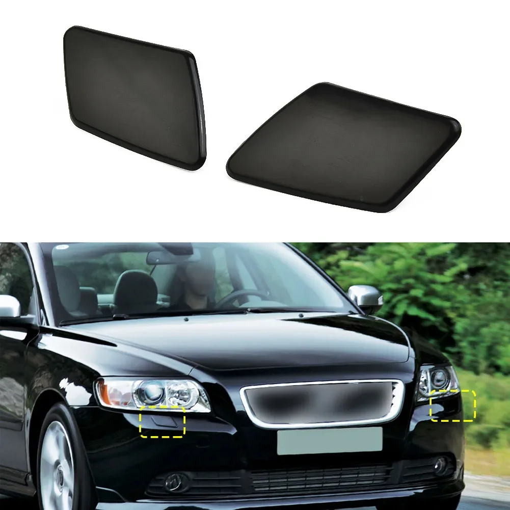 

1Pair Car Left Right Front Bumper Headlight Washer Cover Cap Auto Exterior Accessories For VOLVO S40 V50 05-07