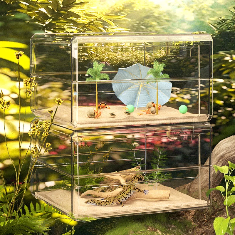 Wholesale Reptile Terrarium Acrylic Terrarium Cage Horned Frog Snake Cage Turtle Tank Anti - escape Reptile Enclosure Box